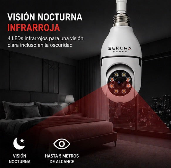 Vigia Pro - Cámara de seguridad inalámbrica adaptador bombilla