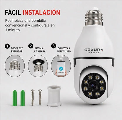 Vigia Pro - Cámara de seguridad inalámbrica adaptador bombilla