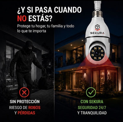 Vigia Pro - Cámara de seguridad inalámbrica adaptador bombilla